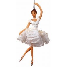 Χριστουγεννιάτικη Μπαλαρίνα Λευκή (17cm)